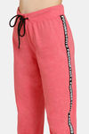 Rosaline Easy Movement Cotton Track Pants - Rose Of Sharon — thumbnail 5